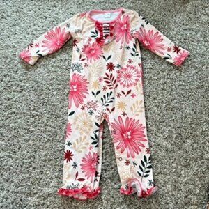Penelope Plumm Boutique Ruffle Pink‎ Floral Jumper Adorable Girly Size 18 Month